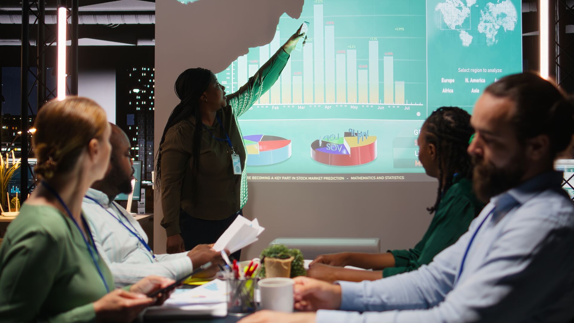 Team reviewing technology strategy